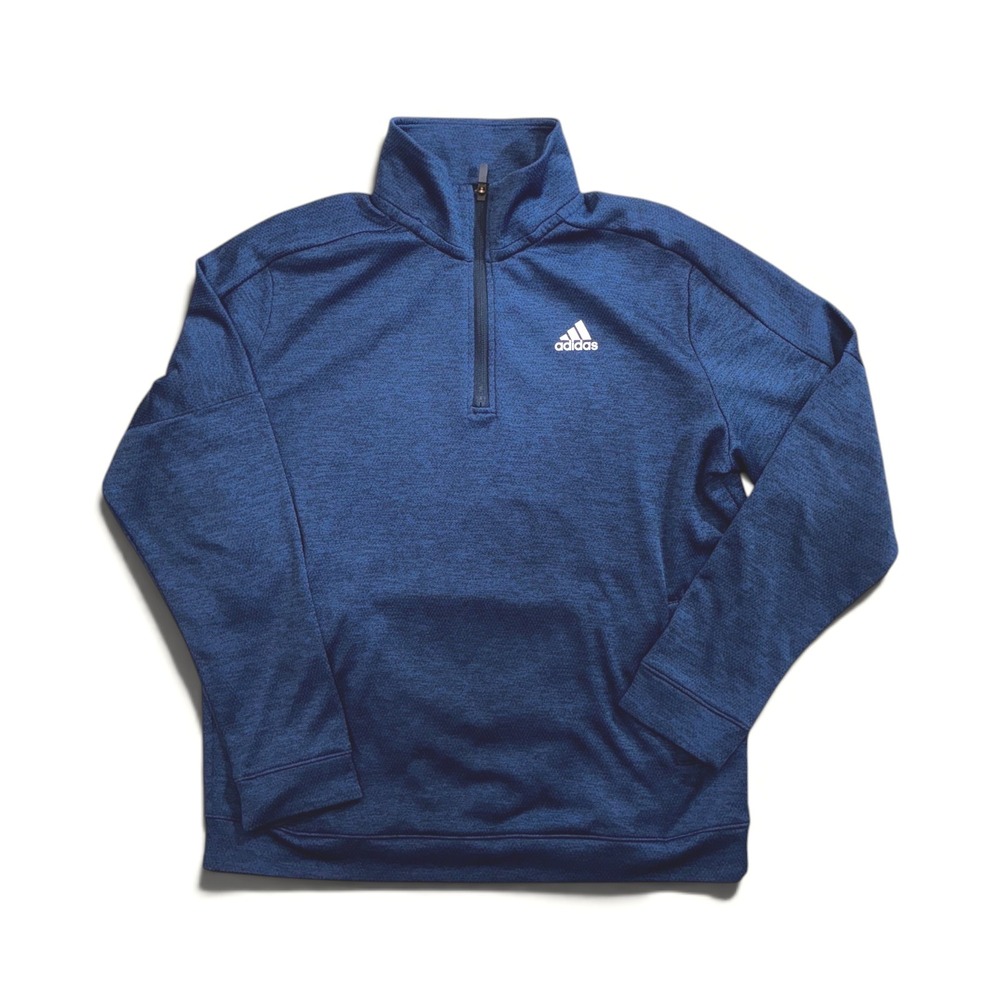 Adidas Quarter Zip Pullover Women XL Blue‎ Space Dye Mock Neck Sweatshirt